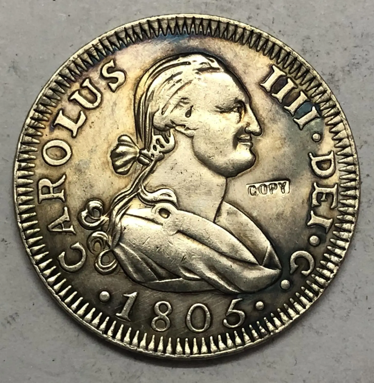 1805 ИСПАНИЯ 8 Reales-8 Reales-Carlos IV копия серебряной монеты