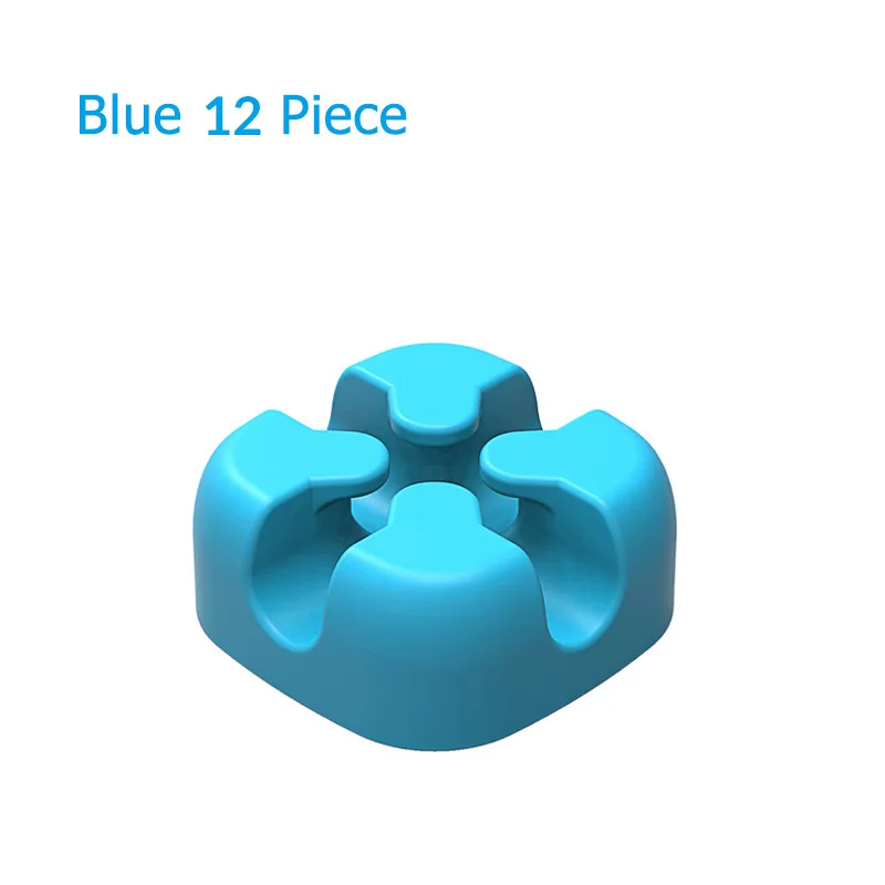 Bluex12 AIFFECT 12 шт. силиконовый кабель Winder Настольный Кабельный органайзер Кабельный Шнур с зажимом управление многофункциональный держатель для кабеля для наушников - Цвет: Bluex12