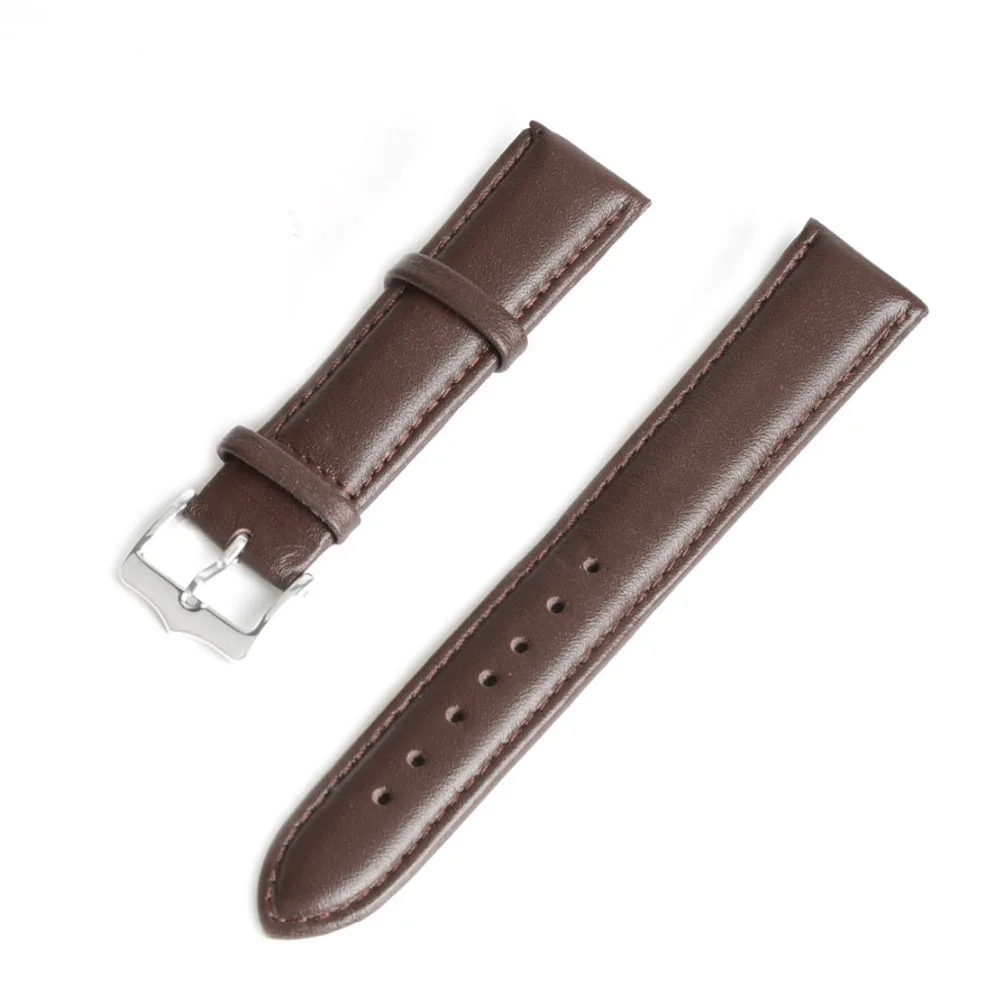 20 мм абсолютно новый ремешок для часов из натуральной кожи кофейного цвета