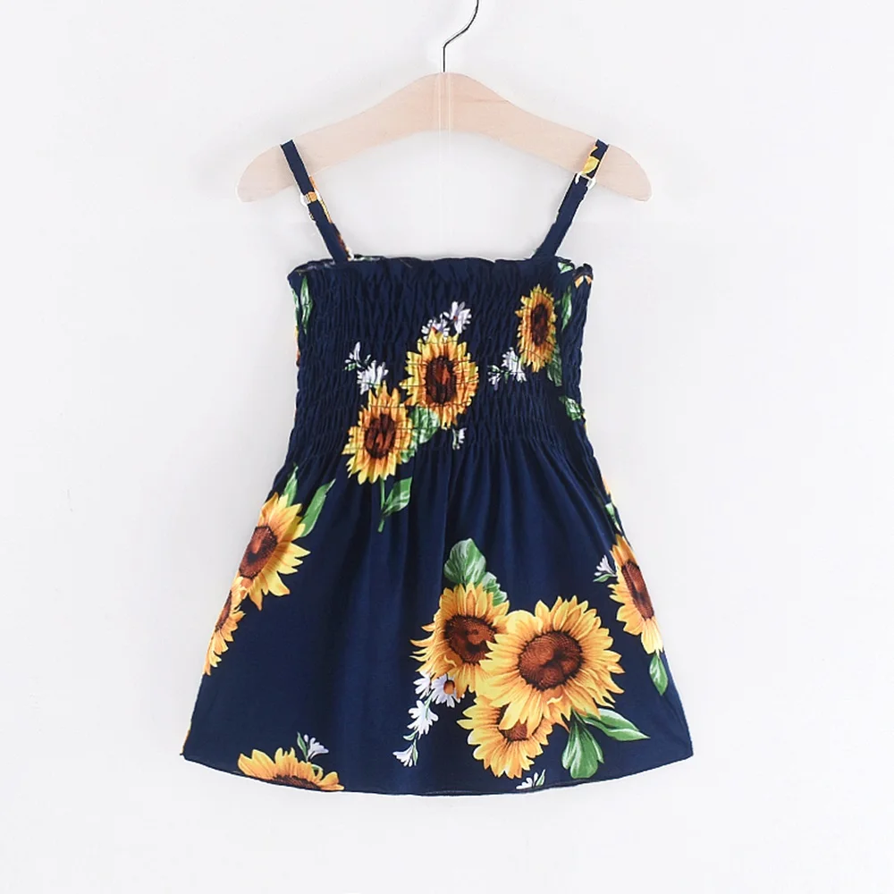 

New Summer 2019 Girls Dresses Sleeveless Vestidos A-Line Print Cotton Children Clothes Baby Girl Princess Dress Dropshipping