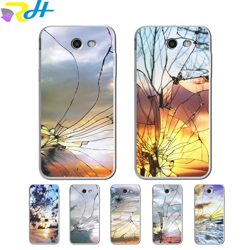 Мягкий ТПУ чехол для Samsung Galaxy A7 2018 Coque Etui разбитое стекло A10 20 30 40 50 70 A6 A8 Plus