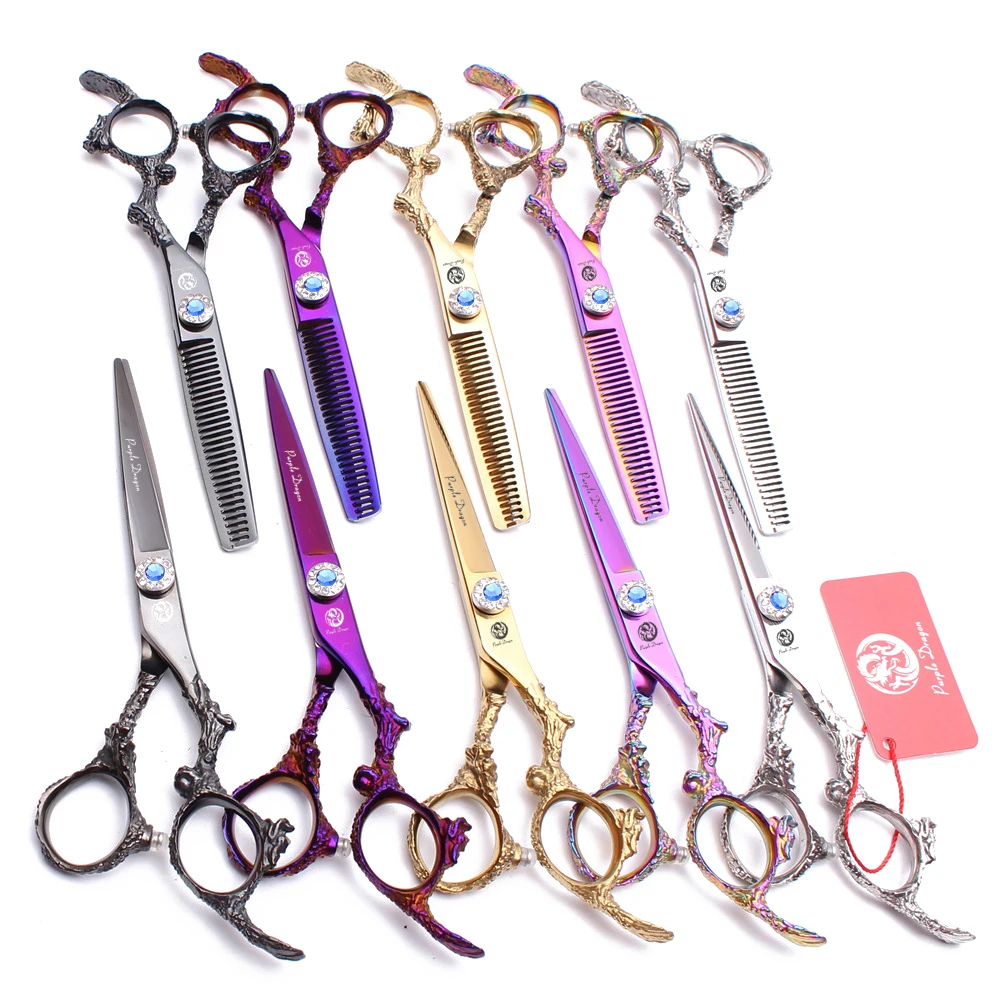 

9005# 5.5" 440C Purple Dragon Hairdressing Scissors Cutting Shears Thinning Scissors Professional Hair Scissors Haircut Scissors