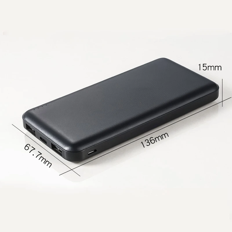 10000 мАч портативное зарядное устройство с двойным USB power Bank 10000 мАч тонкий повербанк внешний аккумулятор зарядное устройство для Xiaomi Mi 9 iPhone X