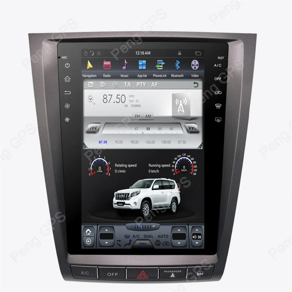12,1 дюймов ips экран автомобиля радио gps-навигация, dvd-плеер для Lexus GS GS300 GS460 GS350 2004-2011 Tesla стиль Android 6,0 система