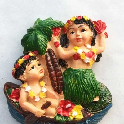 American Hawaiian Hula Girl Three-dimensional Tourist Souvenir Fridge Magnet | Дом и сад
