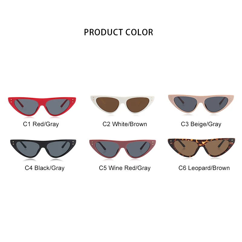 

ROYAL GIRL Cat Eye Sunglasses Women New Small Triangle Vintage Black Red Frame Sun Glasses Female Glasses Men UV400 ss318