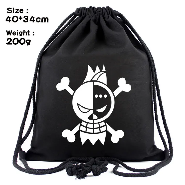 

Anime One Piece Luffy Skull Pirate Women Bagpack Teenagers Schoolbags Men Backpacks Canvas School bag String Drawstring bag
