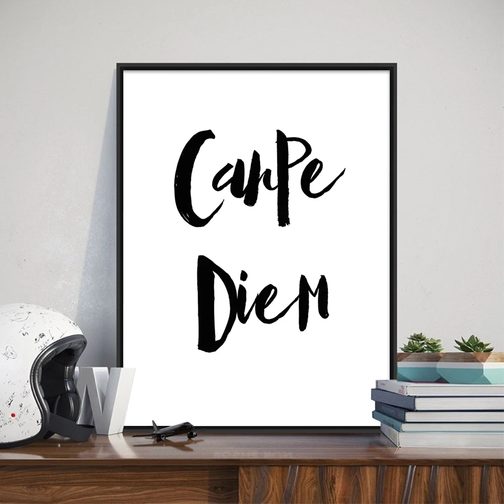 Современный простой стиль Холст Искусство Печать постер Цитата Carpe Diem Настенная