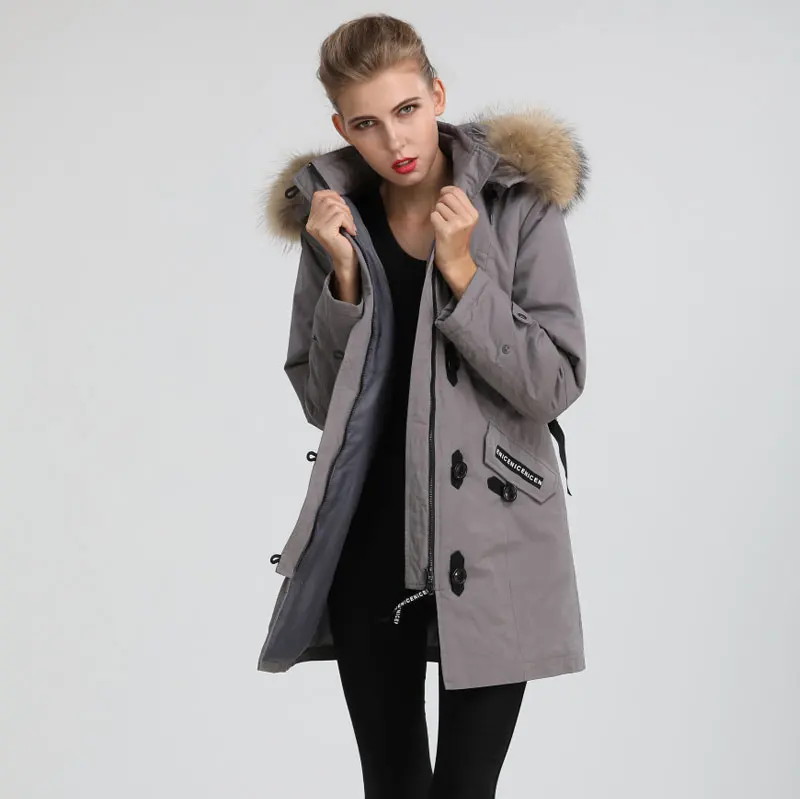 Парка женская теплая с капюшоном из хлопка и Енотом|big raccoon|women parkawomen parka winter |