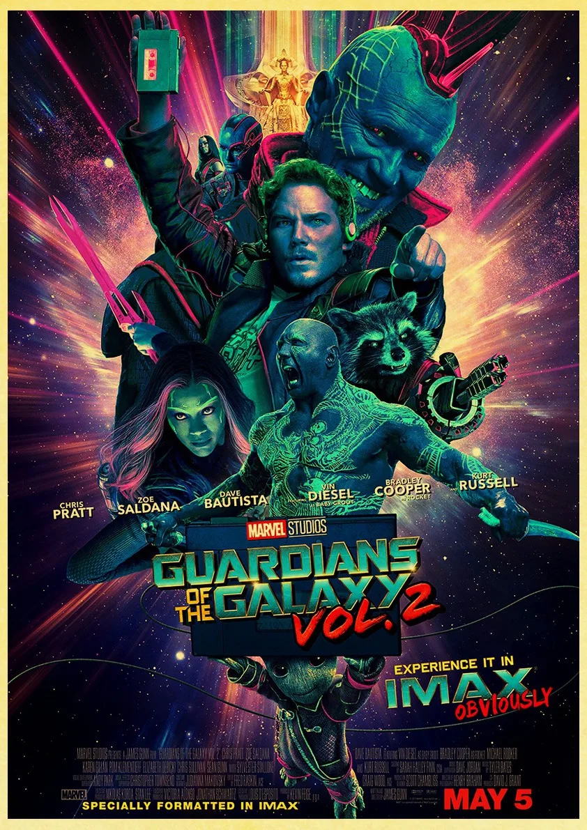Винтаж фильм Marvel стражи Галактики плакат наклейки на стену печать плакатов Высокое качество для бара и домашнего декора