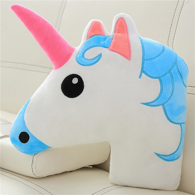 Очаровательный Плюшевый единорог подголовник 3D похожая на настоящую Единорог