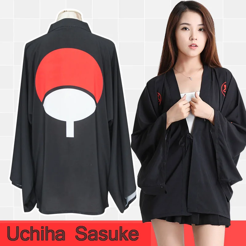 Аниме Наруто Uchiha Sasuke банный халат кимоно Косплей Костюм накидка шифоновое пальто