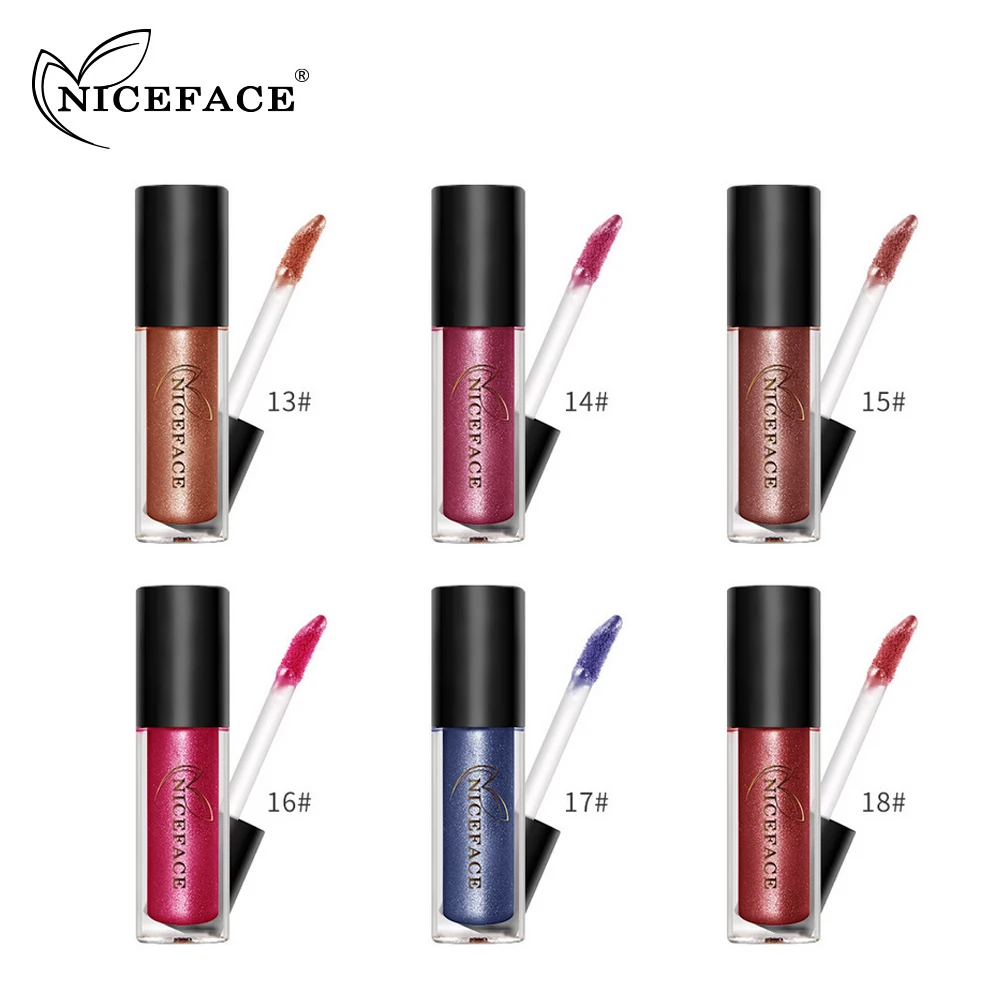NICEFACE Новый 6 цветов с металлическим отливом жидкая помада ультра