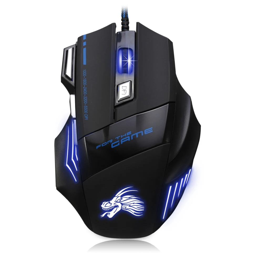 Высокое качество Профессиональный Проводная игровая Мышь 7 Кнопка 5500 Точек на дюйм светодио дный оптическая