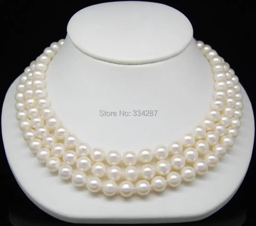 Наборы из натурального жемчуга AAA + Akoya 7 8 мм с тремя нитями|set bath|pearl buttonpearl jewellry set |