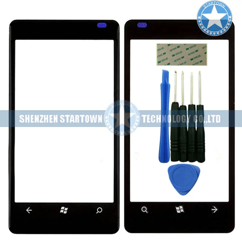 Оригинальный черный внешний стеклянный передний экран Замена объектива для Nokia