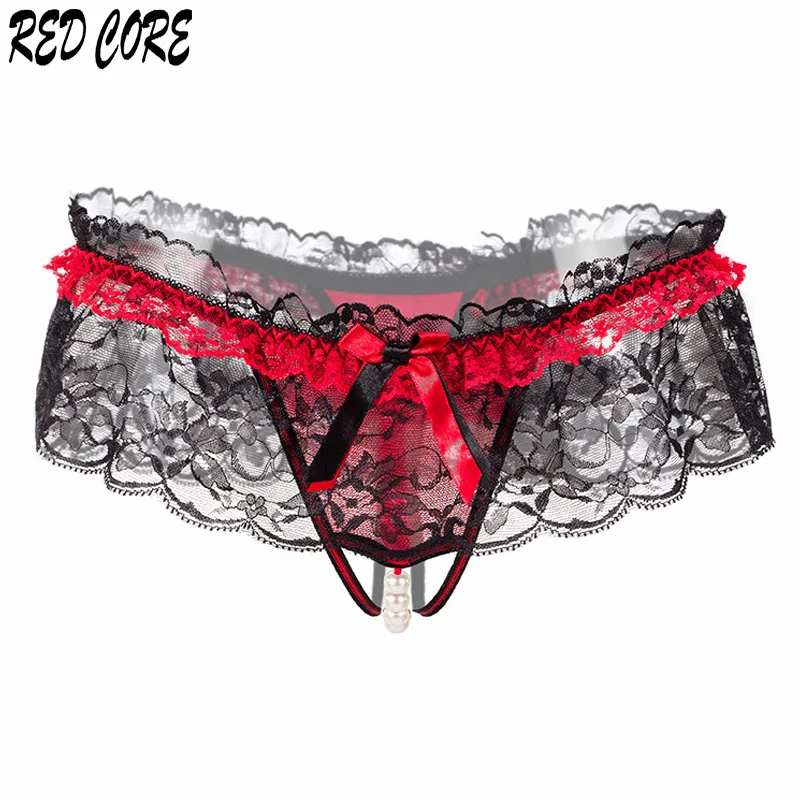 REDCORE сексуальное нижнее белье прозрачное женское трусы кружевные стринги