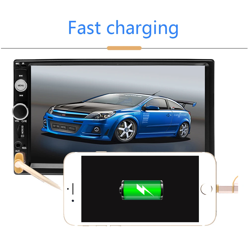 AMPrime Автомагнитола 2 Din автомагнитола автомобильный стерео Мультимедийный MP5