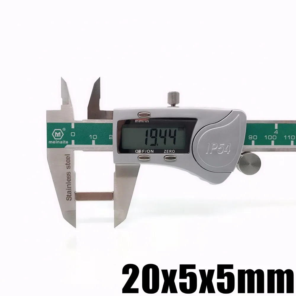 50 шт. 20*5*5 кубом Блок 20x5x5 мм супер сильный N52 Высокое Качество Редкоземельных Магнитов 20x5x5 неодимовый магнит 20 мм* 5 мм* 5 мм