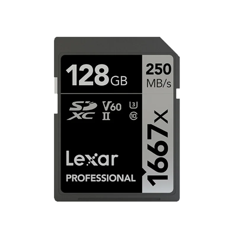 128GB Оригинальная карта памяти Lexar 1667X V60 250 МБ/с./с, флеш-карта 64 Гб 128 ГБ 256 ГБ UHS-II U3, SD карта SDXC C10 для 3D 4K HD видео - Емкость: 128GB