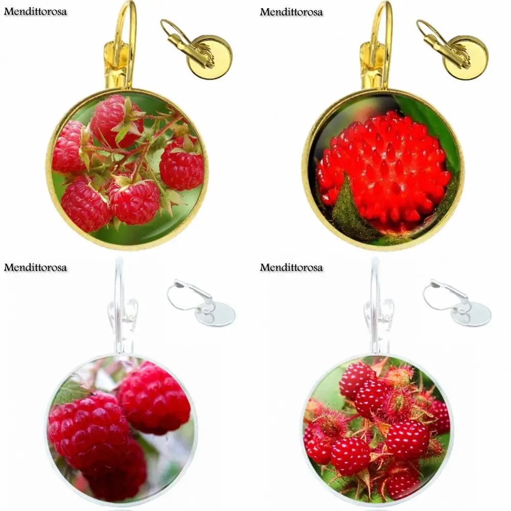 Подарочные серьги кабошоны унисекс ювелирные изделия цвета малины со стеклом