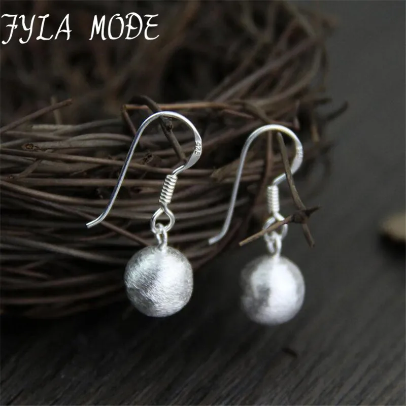 

New Design Dangle Earrings Fashion 925 Thai Silver 8.30mm Round Ball Silver Dangle Earrings For Women High Quality 2.40g WTH001