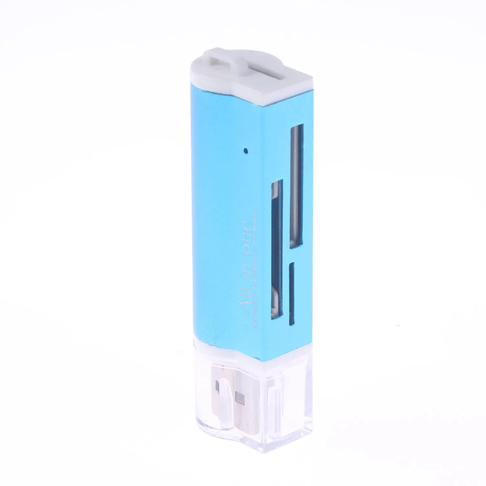 blue Высокое качество считыватель карт памяти USB 2,0 Многофункциональный адаптер для Micro SD SDHC TF M2 MMC MS PRO DUO - Цвет: blue
