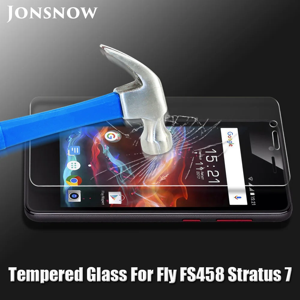 JONSNOW закаленное стекло для Fly FS458 Высокая четкость 2.5D 9H Защитная фронтальная