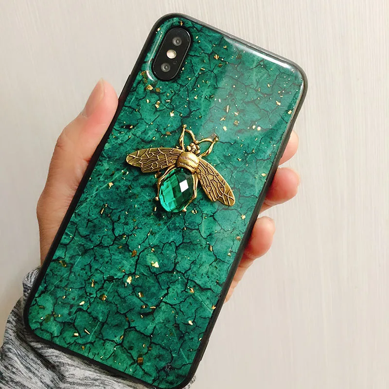 Чехол с блестящей золотой фольгой в виде пчелы для Xiaomi 9 8 SE lite A2 6X Redmi 5 Plus 6 7A мягкая
