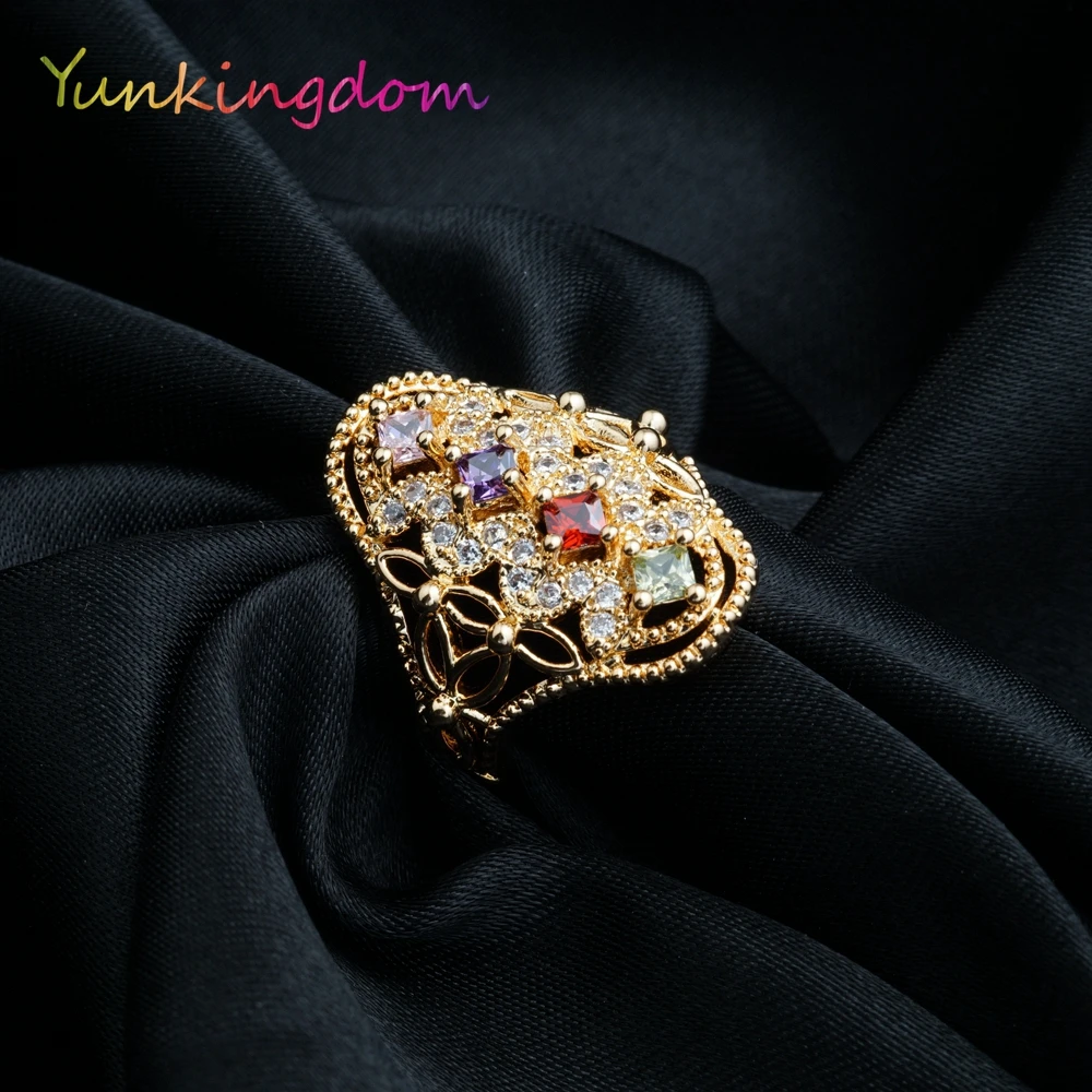 Очаровательные модные кольца Yunkingdom с кристаллами ювелирные изделия Женские