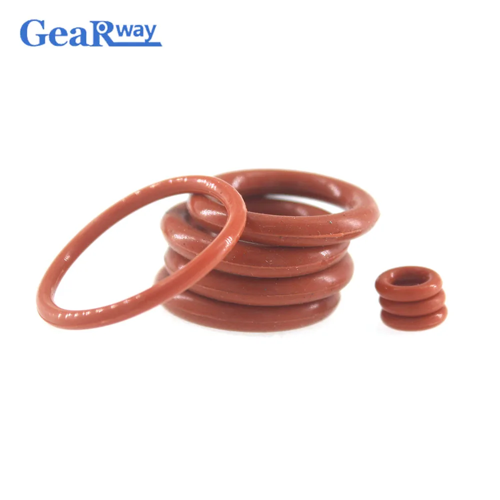 Gearway 1 мм CS-хомут с круглым воротником для мальчиков и девочек уплотнитель красные силиконовые уплотнительное кольцо прокладка 4/5/6/23/24/25 мм OD VMQ 55SH твердость уплотнительное кольцо резиновая прокладка