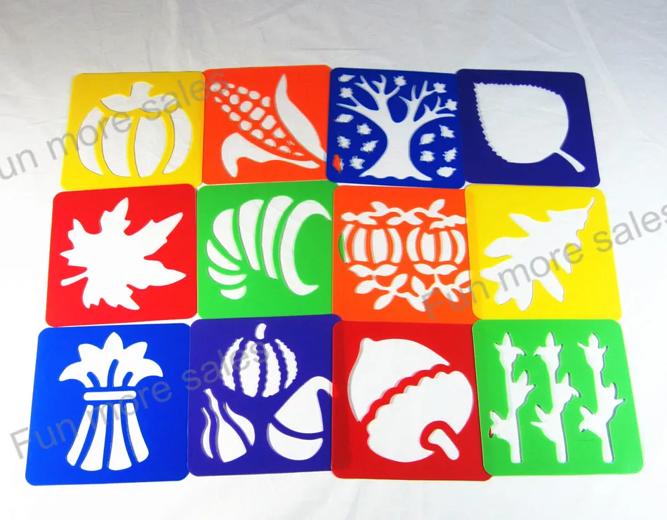 Детские пластиковые шаблоны для рисования 12 моделей 128x128x0 6 мм|stencils kids|painting boardkids