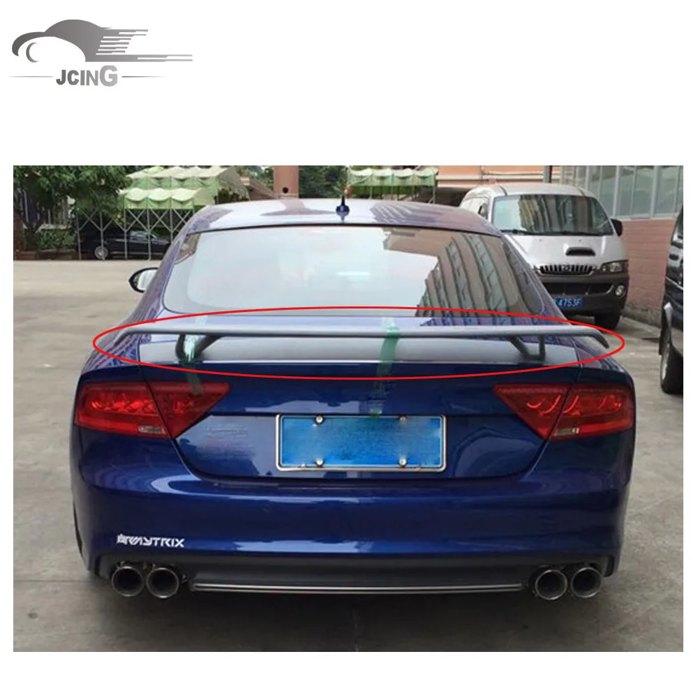 FRP Неокрашенный задний спойлер для багажника Audi A7 S7 RS7 2007 12 двухслойный