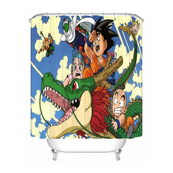 Пользовательские водонепроницаемые занавески для душа Dragon Ball Z Goku и Gohan аниме печать декор для ванной комнаты различные размеры#180324-01-04 - Цвет: Shower Curtain