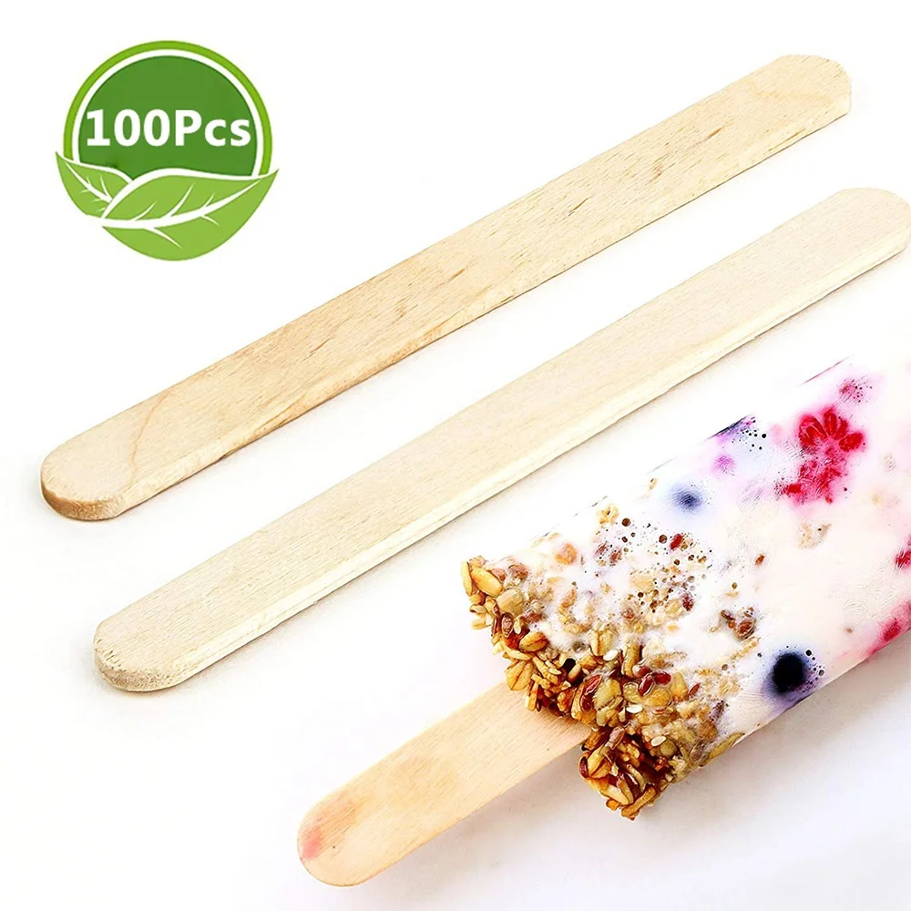 Деревянные палочки для мороженого 100 шт./лот подставка палочек из натурального