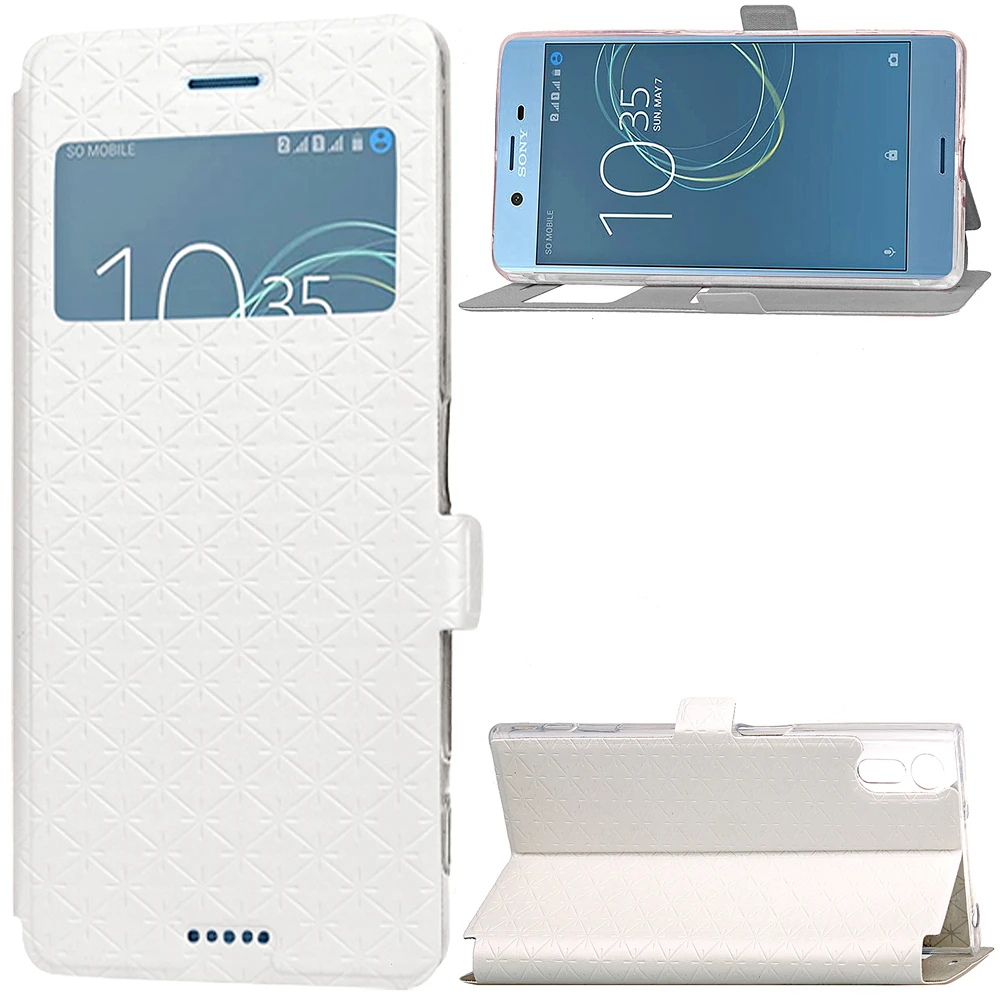 Fashion Window View Leather Case Flip Stand Card Slot Cover for Sony XZ XR X Compact XA | Мобильные телефоны и аксессуары