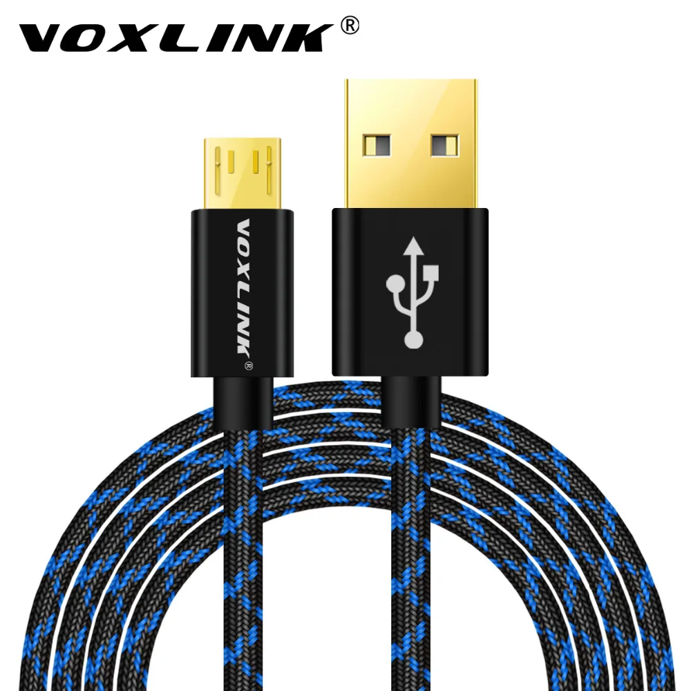 USB кабель VOXLINK 5 в 2 4 А Micro нейлоновый для быстрой зарядки и передачи данных Samsung Xiaomi