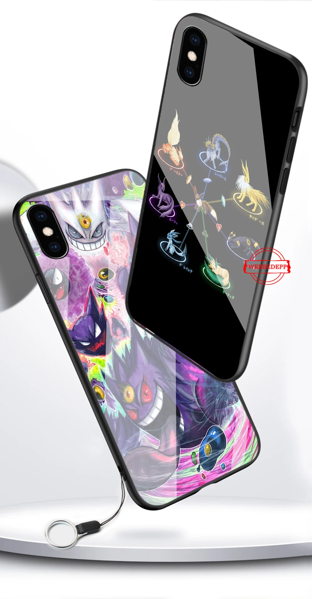 Мультяшные Покемоны eevee pika стеклянный чехол для телефона для Apple iPhone 11 Pro X XS Max 6 6S 7 8 Plus 5 5S SE
