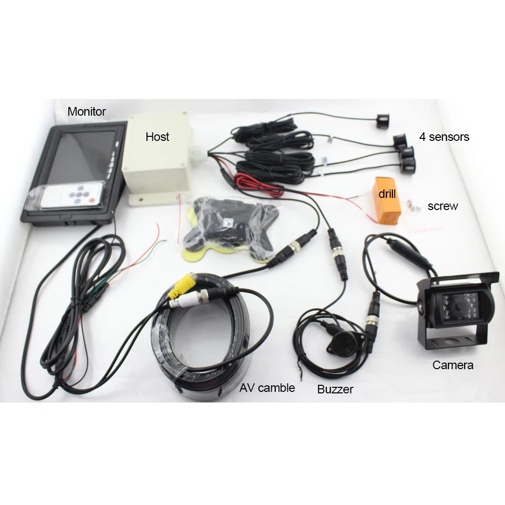 OkeyTech ЖК монитор + камера заднего вида комплект автомобильных датчиков парковки 4
