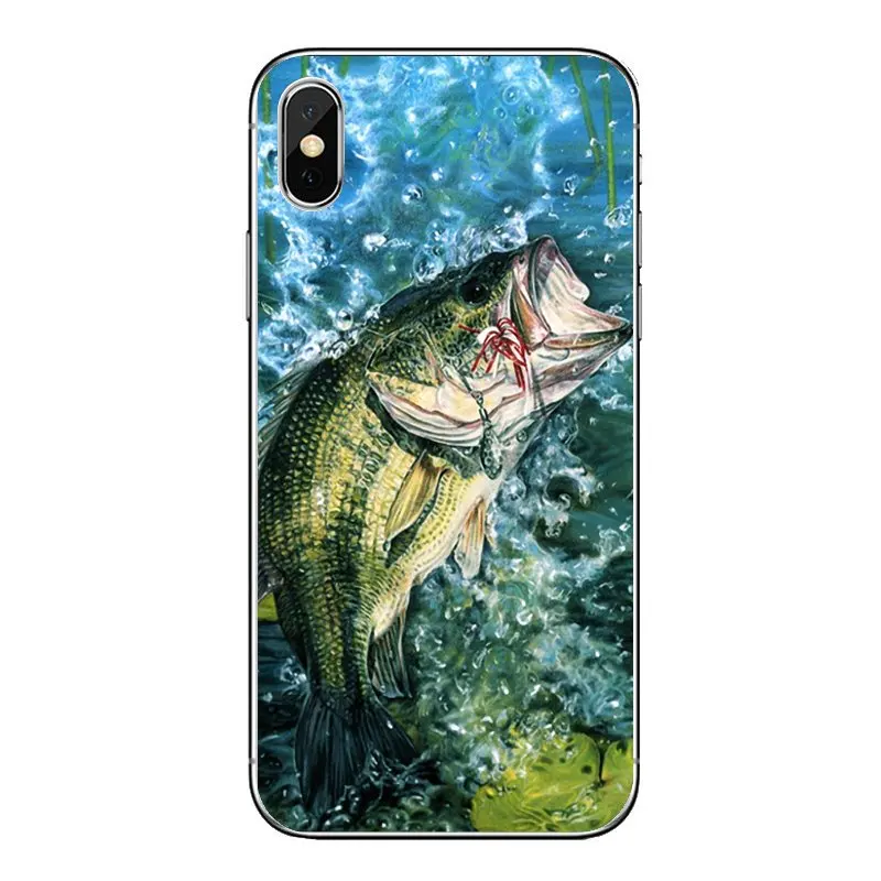 Бас Рыбалка рыбак Арт плакат для Xiaomi mi A1 A2 5X6X8 lite SE Pro Max x 2 3 5 5S мягкие прозрачные