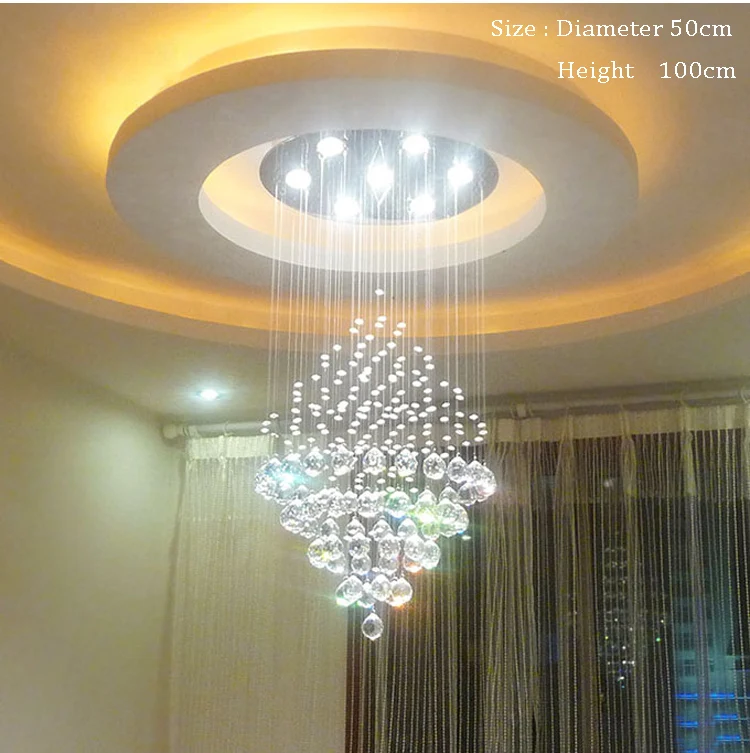 

New Design Modern Crystal Chandeliers Lamps AC110V 220V Luxury Hall Lobby Lights Hanging Stair Chandelier