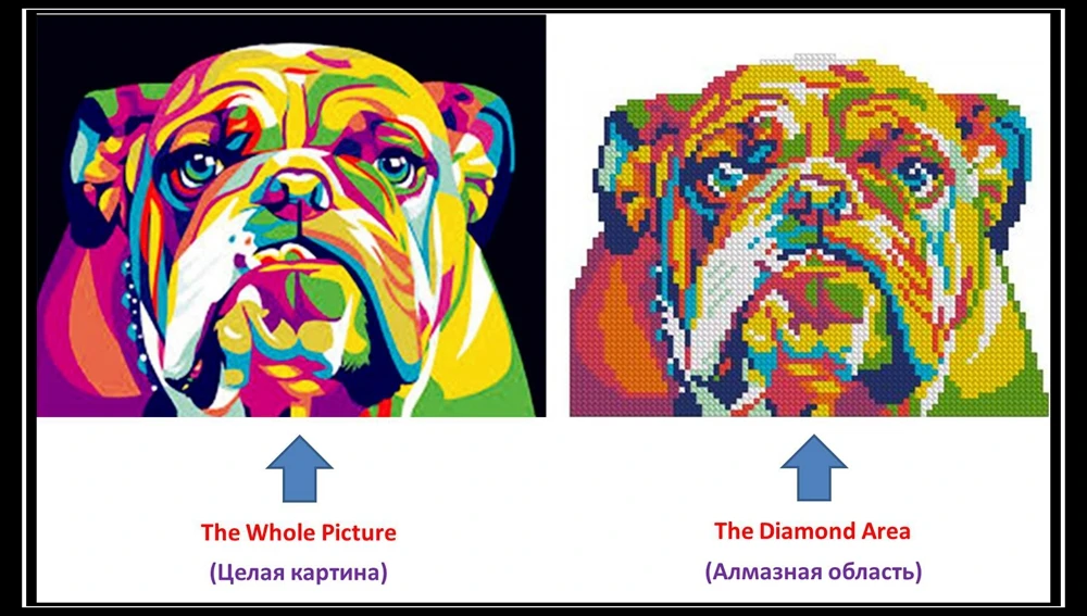 5D diy diamond painting dog mosaic pattern embroidery cross stitch animal rhinestones | Дом и сад