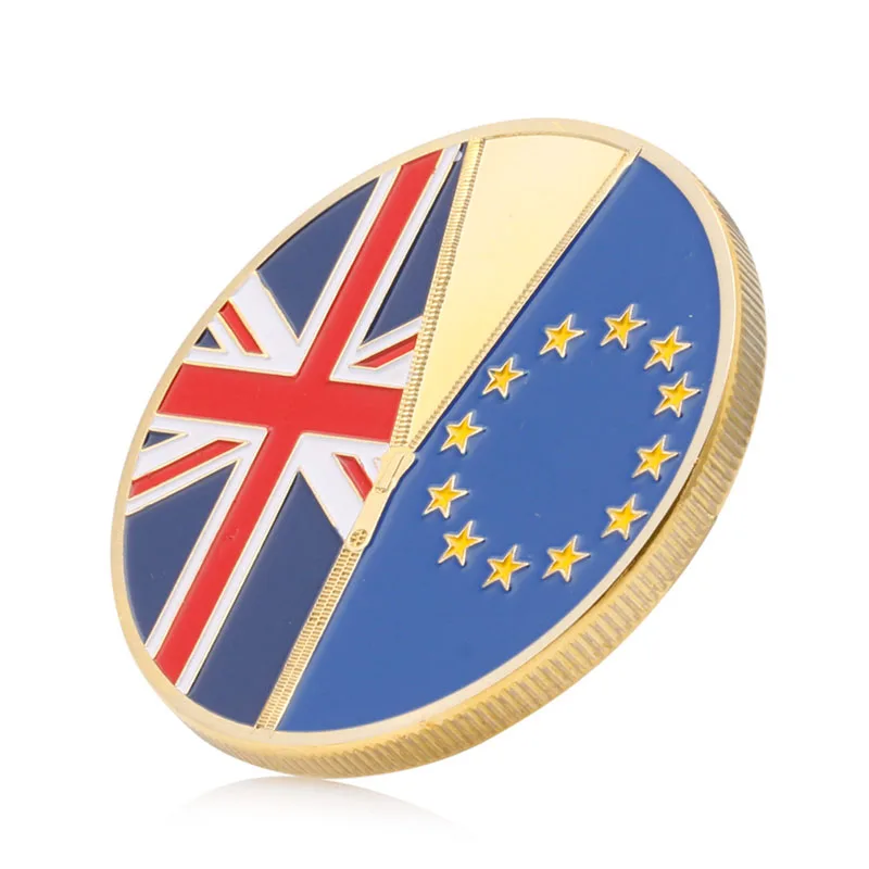 Монеты 2017 Brexit памятная монета позолоченная сливери коллекция монет физический