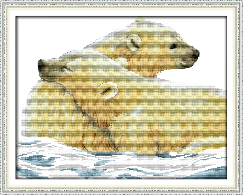 Набор для вышивки крестом Joy Sunday D125D403D423(2)D622 Arctic Animals Polar Bear материнская любовь