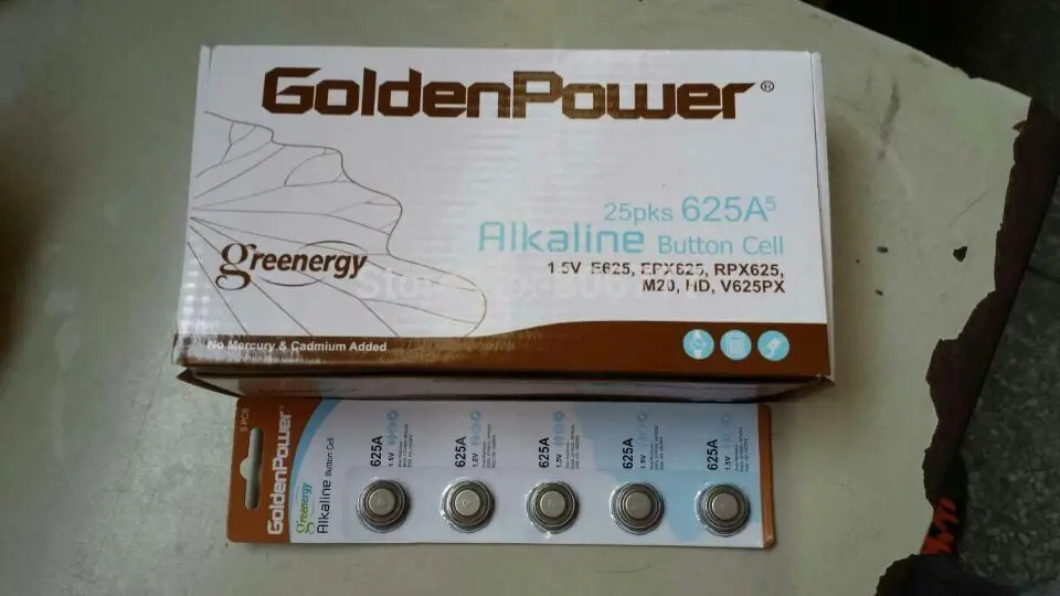 Goldenpower щелочные батареи 1 5 V ZN MNO2 625U 625A 200 мА/ч кнопка сотового телефона батарея V625U