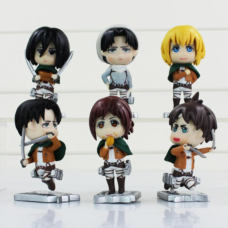 Экшн фигурки из ПВХ атака на Титанов 6 шт./лот 7 5 см|attack on titan eren|attack titanfigure toy |