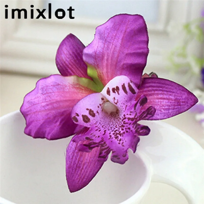 Заколки для волос IMIXLOT 10 цветов бабочка Орхидея цветок заколка аксессуары