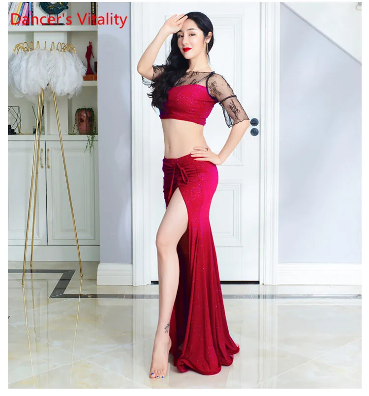 Goddess of New Clothes New Belly Dance Gongfu Performance Clothing Sexy Elegant Two-piece Dress