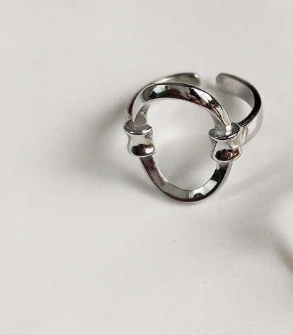 LouLeur, серебро 925 пробы, ажурные овальные кольца, дикие геометрические, креативные, элегантные, открытые кольца для женщин, лето, ювелирное изделие, подарок - Цвет камня: Silver