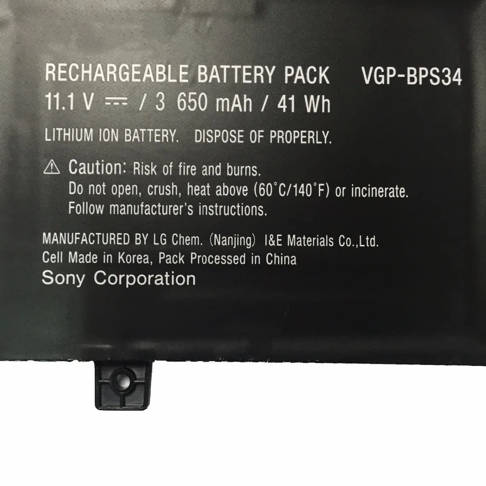 11 1 В 41 Втч 3650 мАч новая Оригинальная батарея для ноутбука SONY Vaio VGP-BPS34 Fit 15 SVF15A